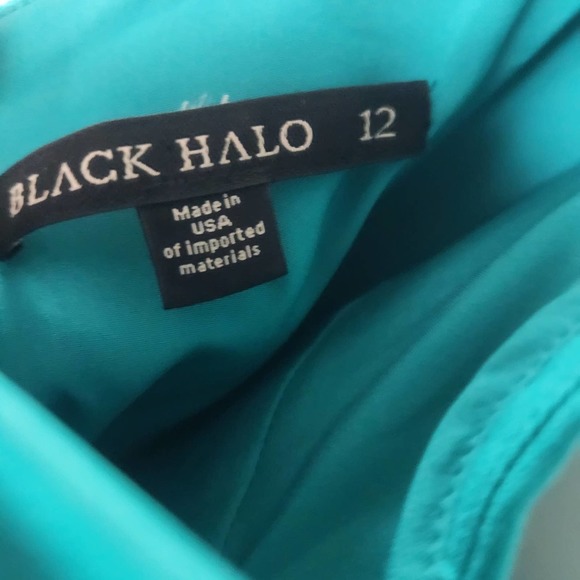 Black‎ Halo Teal Off Shoulder Dress Size 12 - Picture 5 of 5